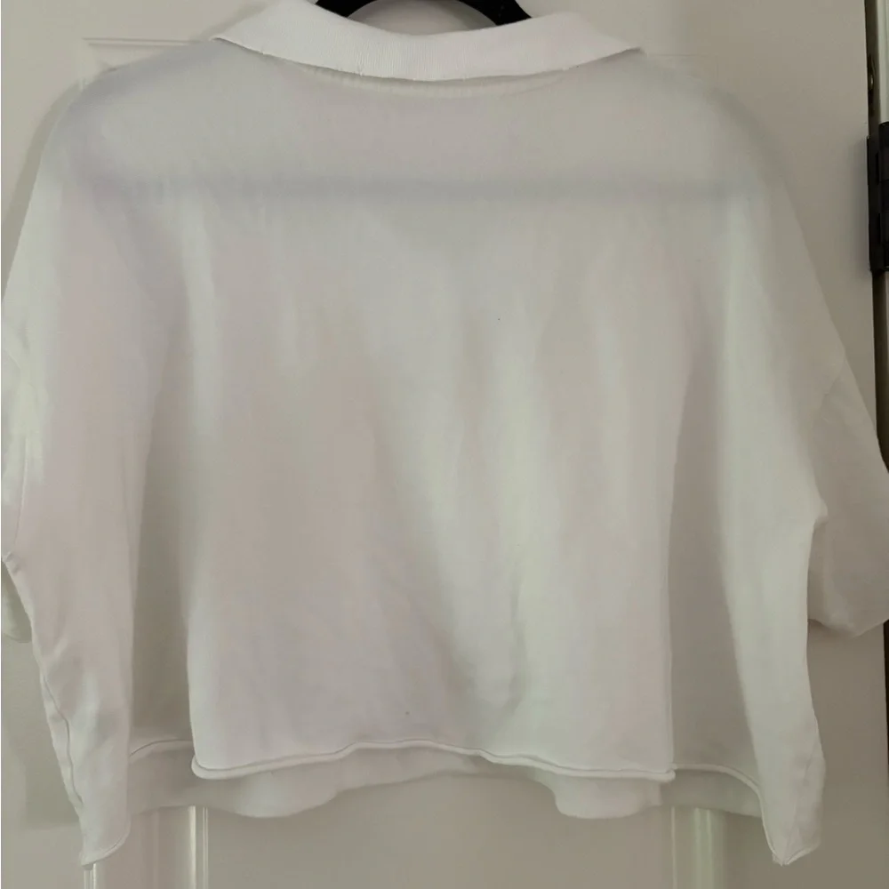Aerie White Crop Polo Top - Picture 2 of 2
